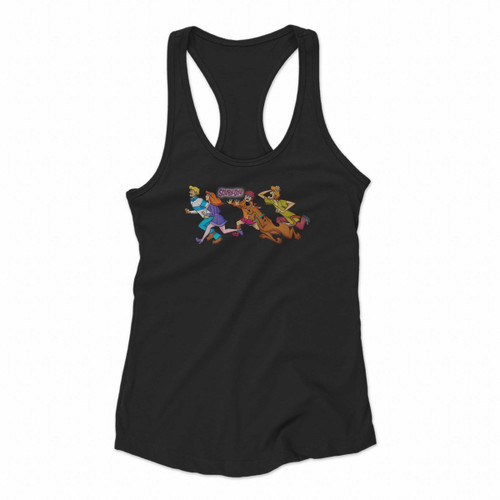 Time Running On Scooby Doo Women Racerback Tank Tops