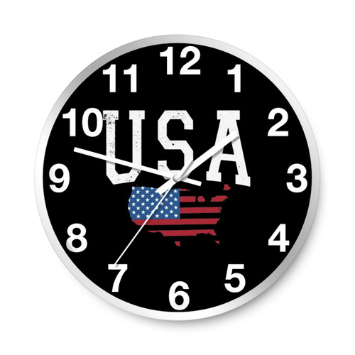 American Flag Logo Art Wall Clocks