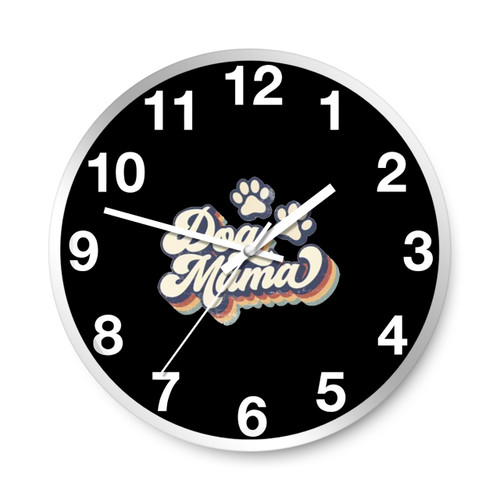 Dog Mom Logo Art Wall Clocks