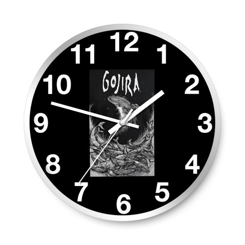 Gojira Whale Woodblock Wall Clocks