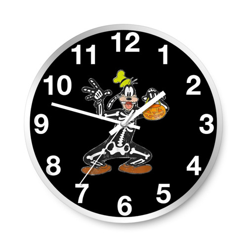 Goofy Skeleton Funny Halloween Wall Clocks