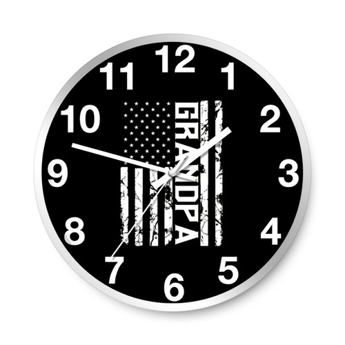 Grandpa Flag Logo Wall Clocks