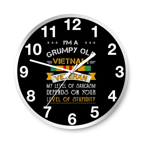 Grumpy Old Vietnam Veteran Wall Clocks