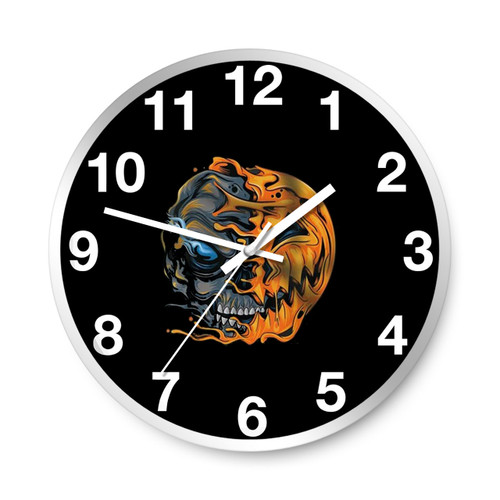 Halloween Pumpkin Skull Wall Clocks