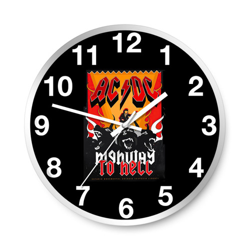 Highway To Hell Acdc Retro Vintage Wall Clocks