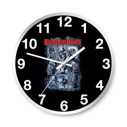 Iron Maiden Albums Nine Eddies Steve Harris Vintage Wall Clocks