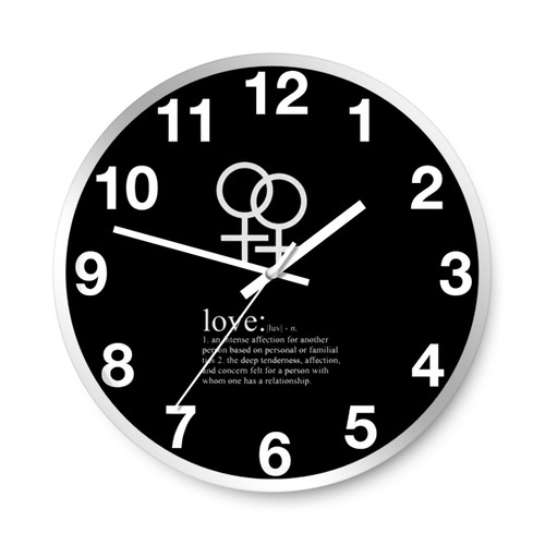 Lesbian Love Definition Wall Clocks