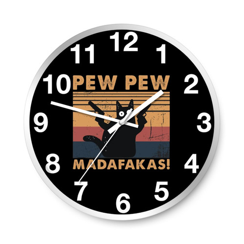 Pew Pew Madafakas Logo Art Wall Clocks