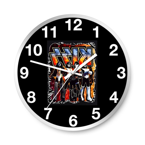 Retro Graphic Kiss Band Rock Heavy Metal Wall Clocks