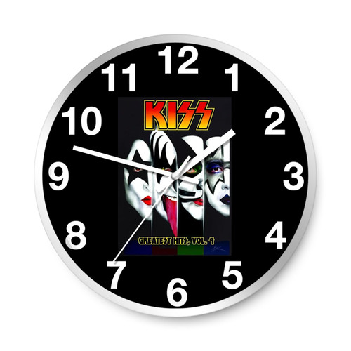 Retro Graphic Kiss Band Rock Heavy Metal Greatest Hits Vol 4 Wall Clocks