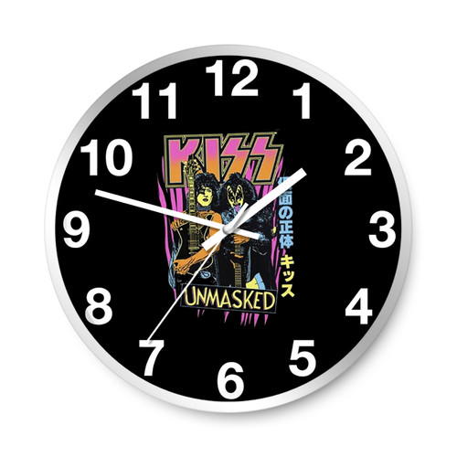 Retro Unmasked Kanji Graphic Kiss Band Wall Clocks