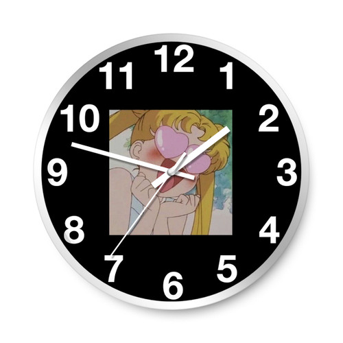 Sailor Moon Meme Heart Face Wall Clocks