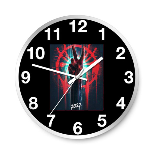 Spiderman Across The Spider Verse Part One New Logo Peace Sign Movie Wall Clocks