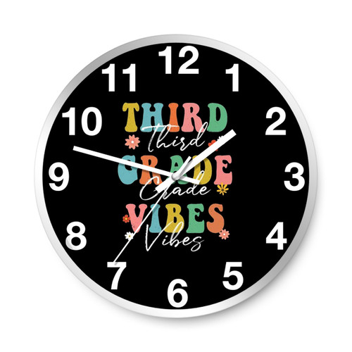 Third Grade Vibes First Day Teacher Student Back To School Wall Clocks
