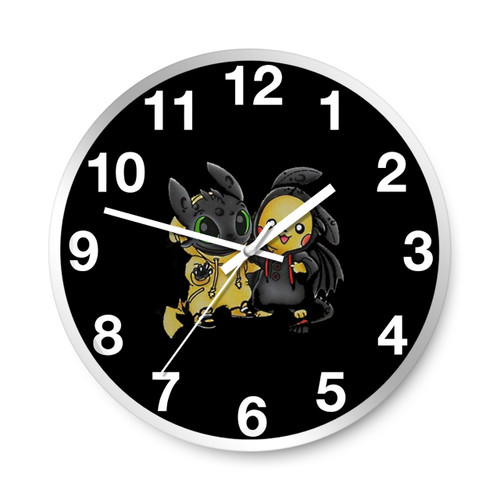 Toothless With Friend Funny How To Train Your Dragon Wall Clocks