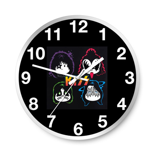 Vintage Cute Graphic Kiss Band Rock Heavy Metal Gene Simmons Wall Clocks