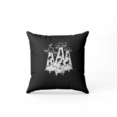 Dinosaur Alien Abduction Funny Ufo T Rex Science Pillow Case Cover