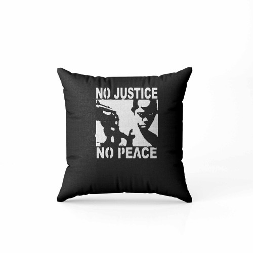 No Justice No Peace Gun Kid Silhouette Pillow Case Cover