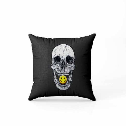 Smiley Skull Emoji Pillow Case Cover