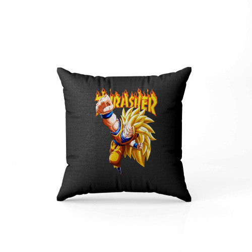 Thrasher Anime Dragon Ball Kid Son Goku Super Saiyan 3 Punch Pillow Case Cover