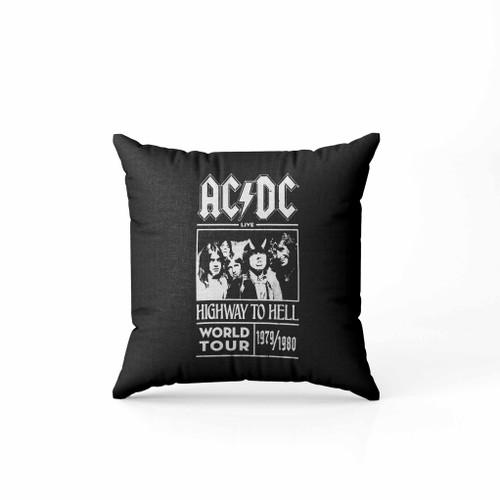 Acdc Mens Black Highway To Hell World Tour 1979 1980 Pillow Case Cover