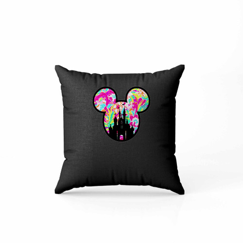 Floral Mickey Head Castle Disney Lily Pillow Case Cover