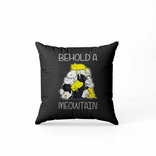 Funny Cat Behold A Meowtain Cat Mountain Pillow Case Cover