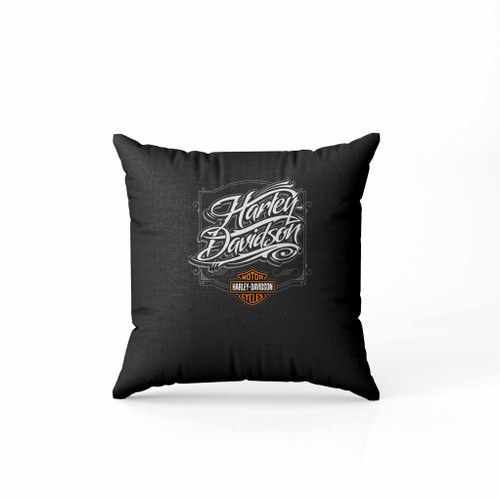 Harley Davidson Script Logo Harley Davidson Script Font Am Dark Pillow Case Cover