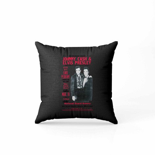 Jonny Cash And Elvis Presley Concert Poster Retro Cool Vintage Pillow Case Cover
