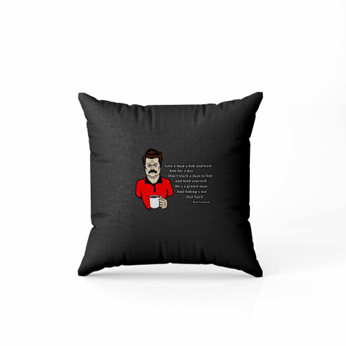 Ron Swanson Fish Pillow Case Cover
