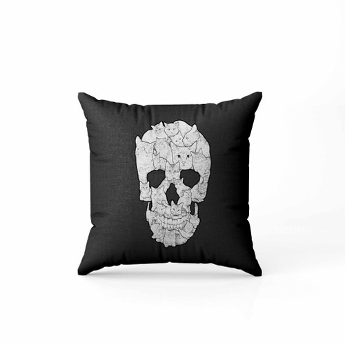 Sketchy Cat Skull Pillow Case Cover
