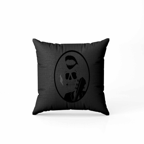 Smoke Guitar Skull Rockabilly Pillow Case Cover