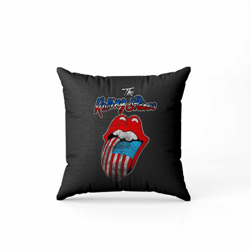 Vintage The Rolling Stones Usa Lips Logo Pillow Case Cover