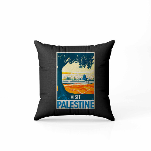 Vintage Visit Palestine Pillow Case Cover