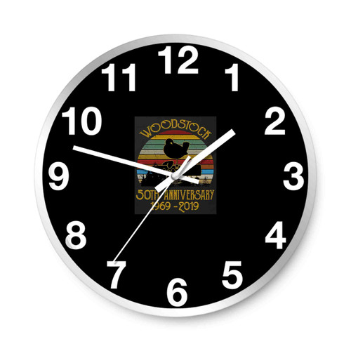 50Thiversary 1969 2019 Woodstock Music Vintage Retro Wall Clocks