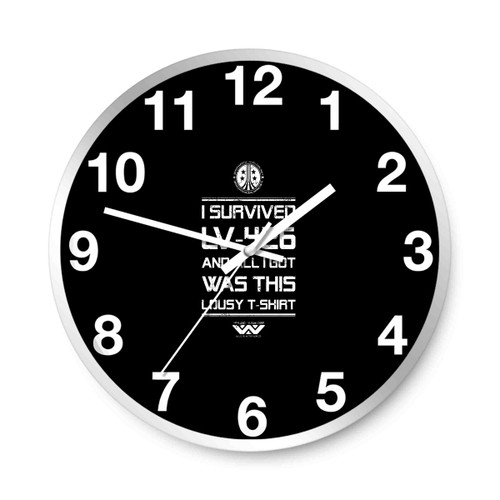 Alien I Survived Lv Four Two Six Wall Clocks