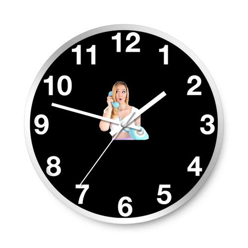 Alisha Marie On The Phone Wall Clocks