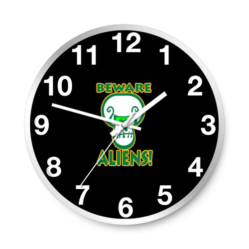Beware Aliens Wall Clocks