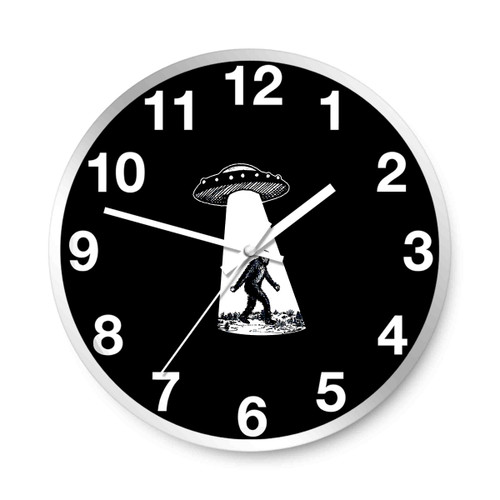 Bigfoot Ufo Sasquatch Funny Alien Area 51 Cryptozoology Wall Clocks