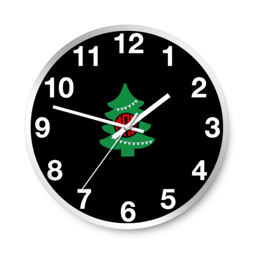 Christmas Tree Monogram Wall Clocks