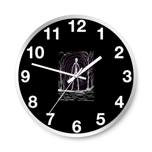 Creepy Slender Man In Woods Poster Wall Clocks