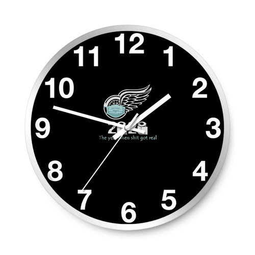 Detroit Red Wings 2020 The Year When Shit Got Real Quarantined Coronavirus Wall Clocks