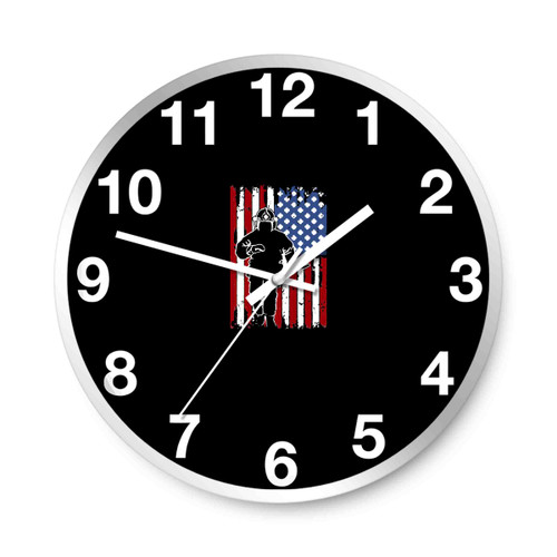 Fireman American Flag Wall Clocks