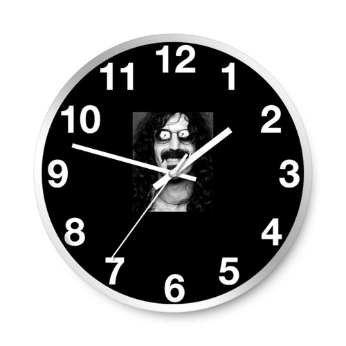 Frank Zappa Frank Zappa Grayscale With Eyes Glasses Wall Clocks