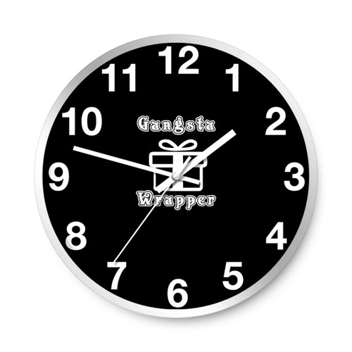 Gangsta Wrapper Christmas Gift Holidays Present Holidays Wall Clocks