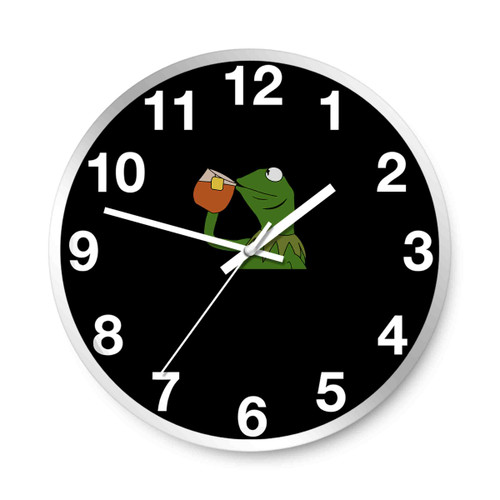 Kermit The Frog Sipping Tea Wall Clocks