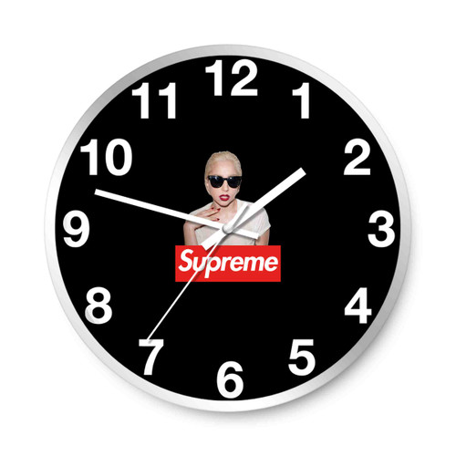 Lady Gaga Red Box Supreme Logo Wall Clocks