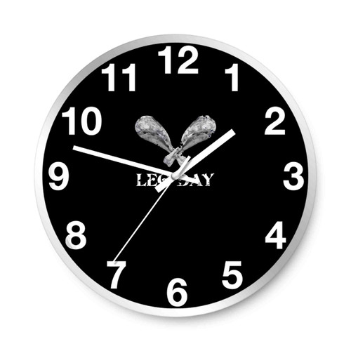 Leg Day Turkey Funny Thanksgiving Wall Clocks