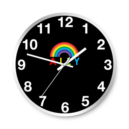 Lgbtq Ally Rainbow Wall Clocks