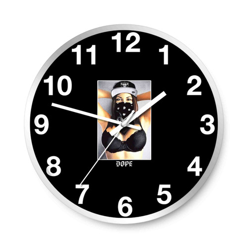 Marijuana Raider Dope Girl Wall Clocks